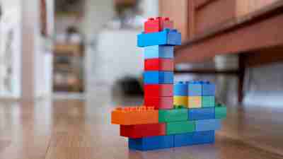 Legos in the shape of Minecraft blocks