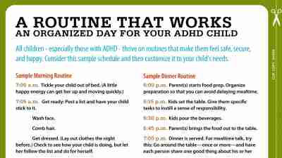 A routine that works for children with ADHD