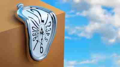 Time concept using a distorted clock.