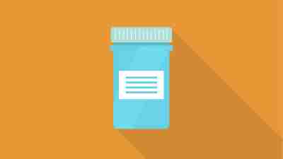 An illustration of a pill bottle represents the dangers of medication diversion for teens with ADHD at college